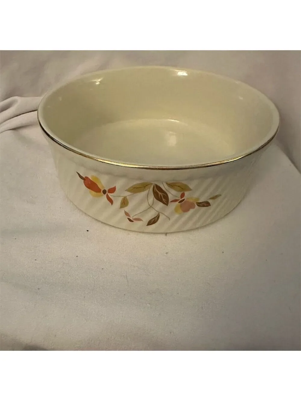Vintage Hall's Superior Autumn Leaf Serving Bowl 8Cream Cream Floral